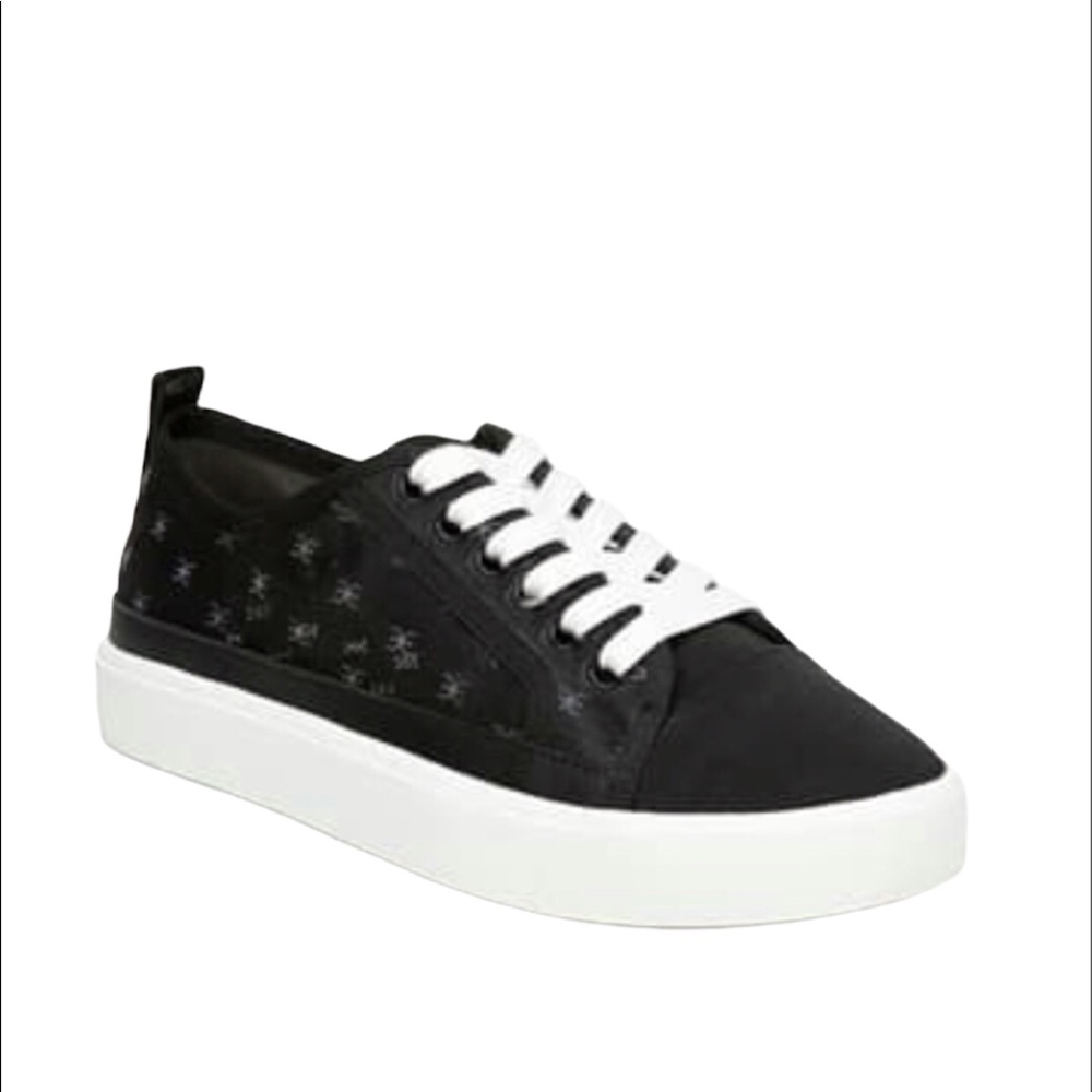 Sam Edelman Low Top Sneaker, Black/White, Sz 8